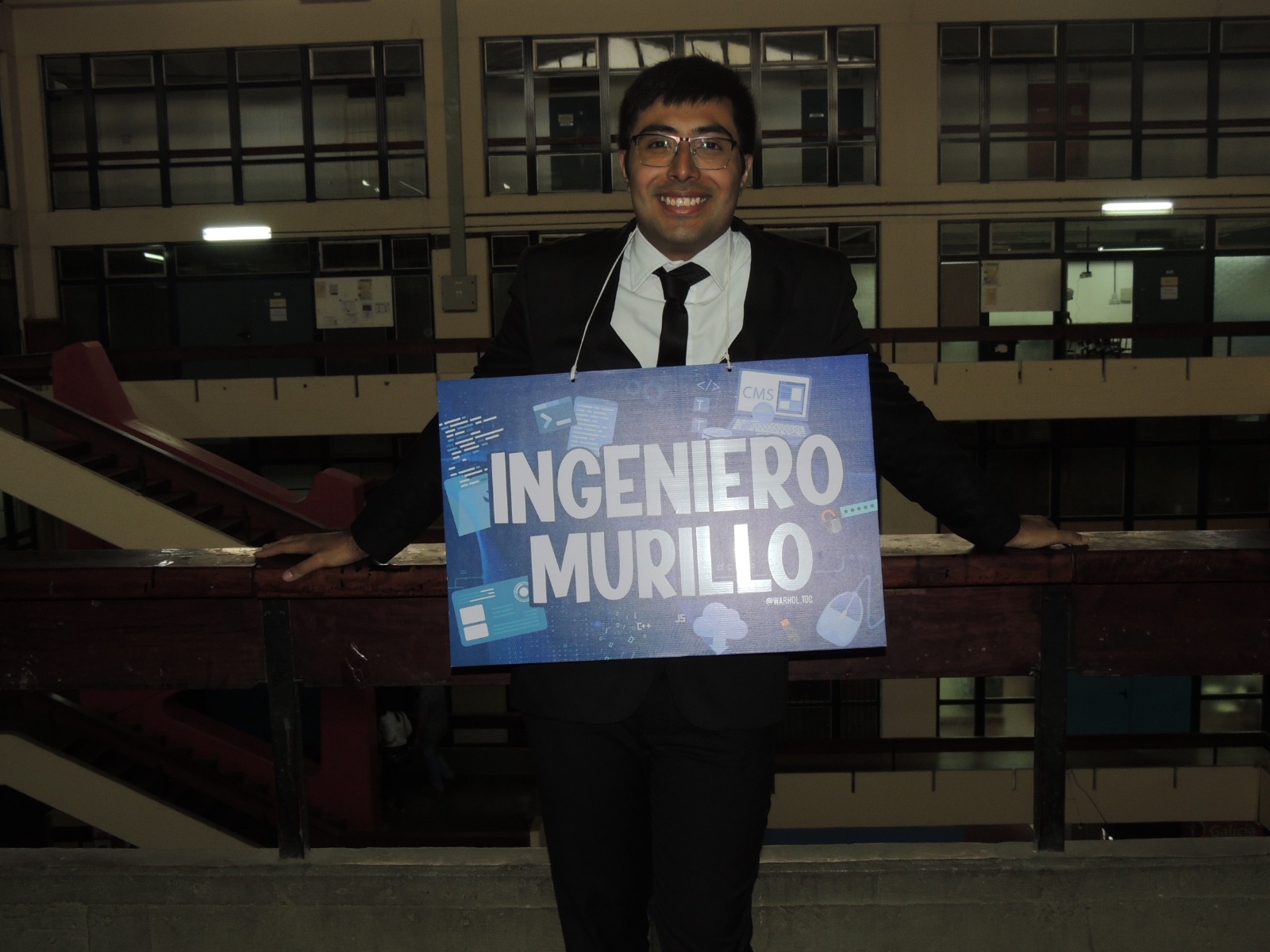 Leandro Murillo durante su graduación como ingeniero